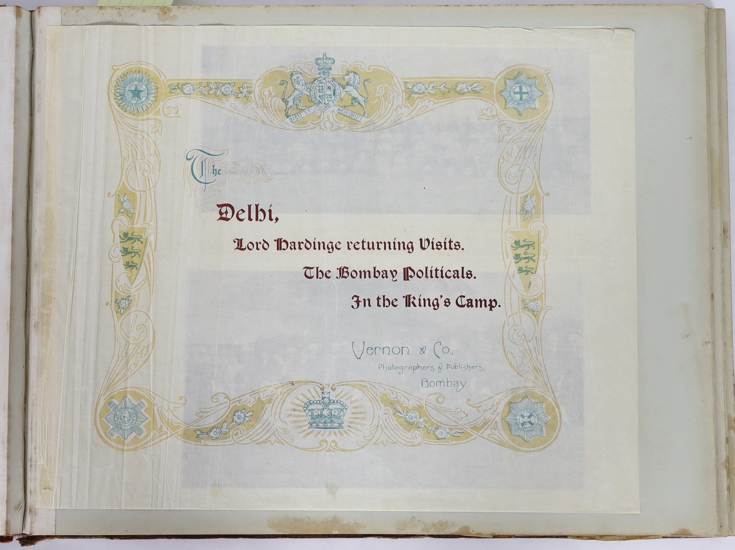 Indian / Royal Interest: VERNON & CO. Souvenir, The Imperial Visit to Delhi. Calcutta: Bombay, Vernon & Co, [1912].